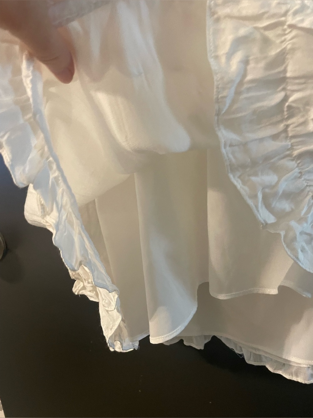 The Man Repeller x PJK White One Shoulder Ruffle Mini Dress Medium - Picture 5 of 10